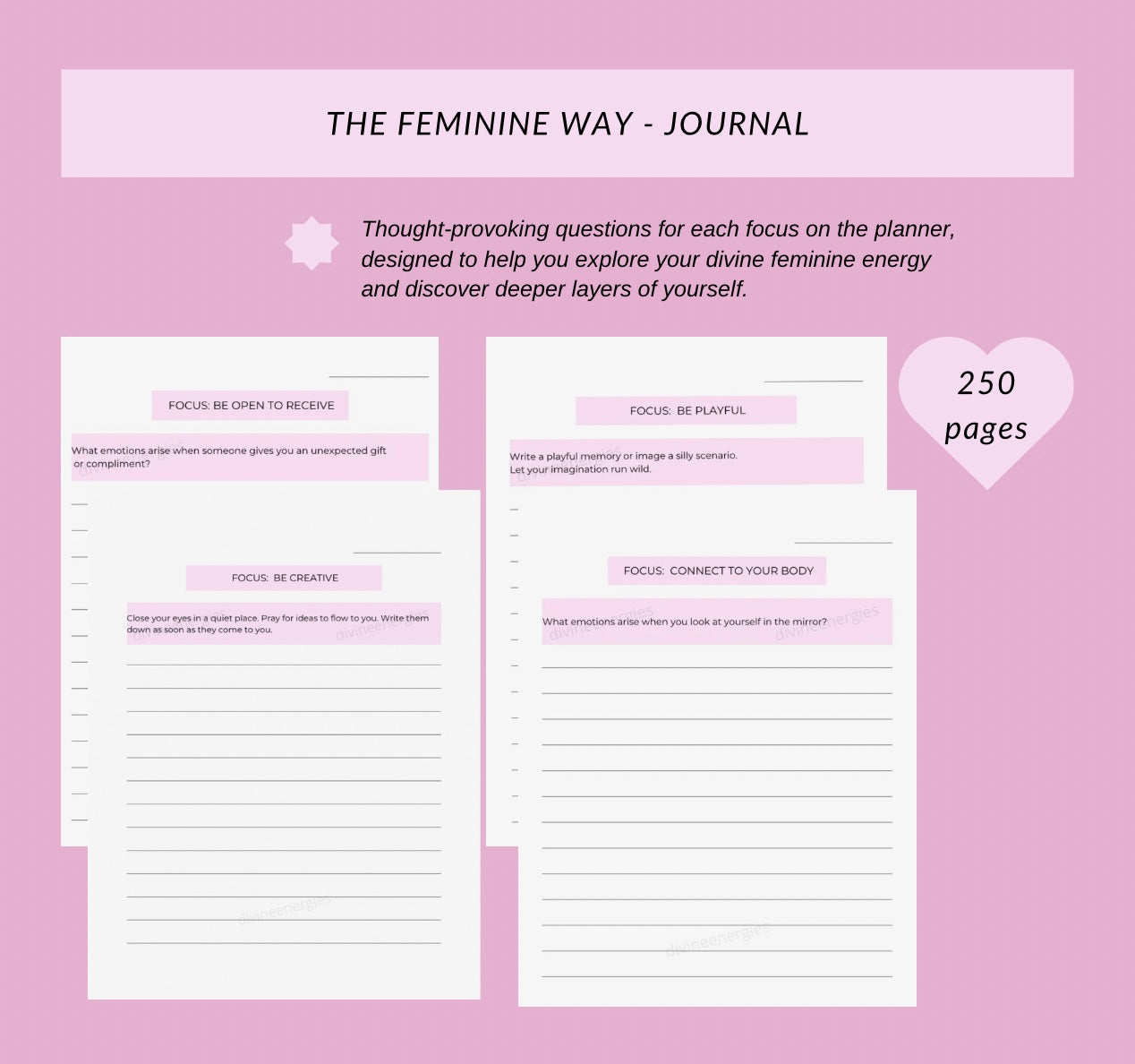 The Feminine Planner & Journal - 45 Focuses to Embrace Your Feminine Energy